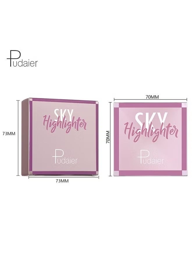 pudaier - Sky Highlighter, Powder Shimmering Glitter Long Lasting Waterproof Contouring Smooth Silk Fine Natural Illuminator for Nose Eye Face Body to Brighten Skin 8G #01 - Image 1