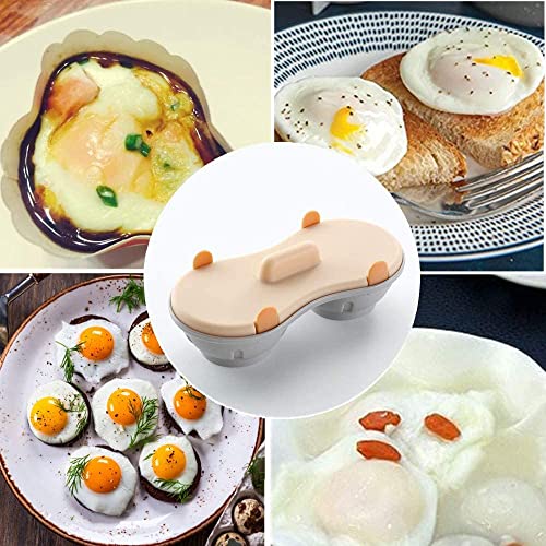 KICOFIT Egg Poacher Microwavable, Egg Steam with Measure Cup Dishwashable, Egg Maker Poached Egg Steamer Kitchen Gadget - Image 2