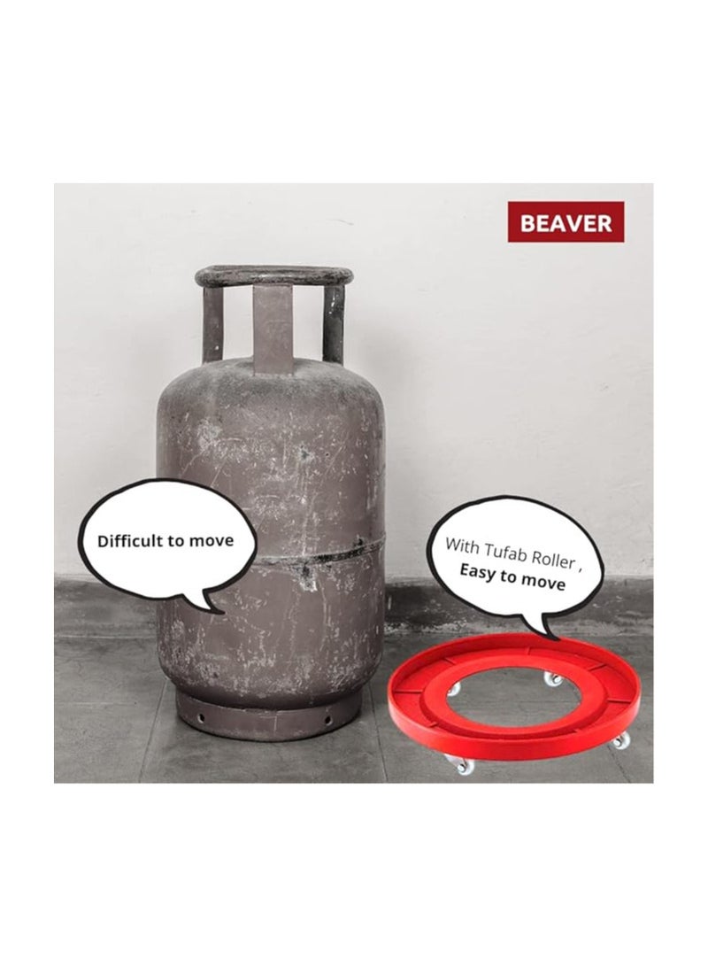 Beaver Beaver Premium Cylinder Trolley for Kitchen - Easy Movement Lpg Gas Trolley Wheel Stand (Pack of 03pc)  - Image 2