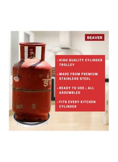 Beaver Beaver Premium Cylinder Trolley for Kitchen - Easy Movement Lpg Gas Trolley Wheel Stand (Pack of 03pc)  - Image 3