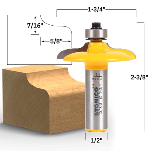 YONICO Cabinet Door Edge Router Bits Ogee Euro Style 1/2-Inch Shank 12163 - Image 2