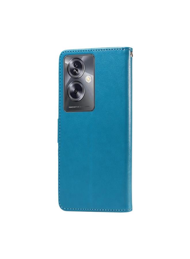 اس-توب جراب هاتف جلدي منقوش عليه زهور الفراشة لهاتف OPPO A79 5G - Image 3