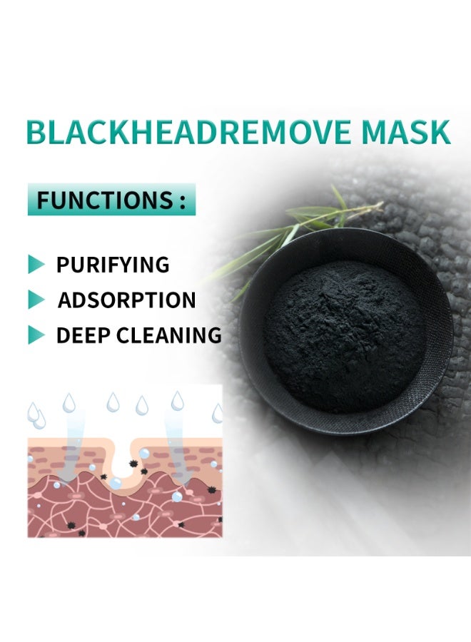 MOOYAM Blackhead Remover Mask Activated Charcoal Black Mask, Purifying Blackhead Mask Peel Off Face Mask for Nose Pores Acne Blackhead Facial Mask with Brush and Pimple Extractor Tools - Image 4