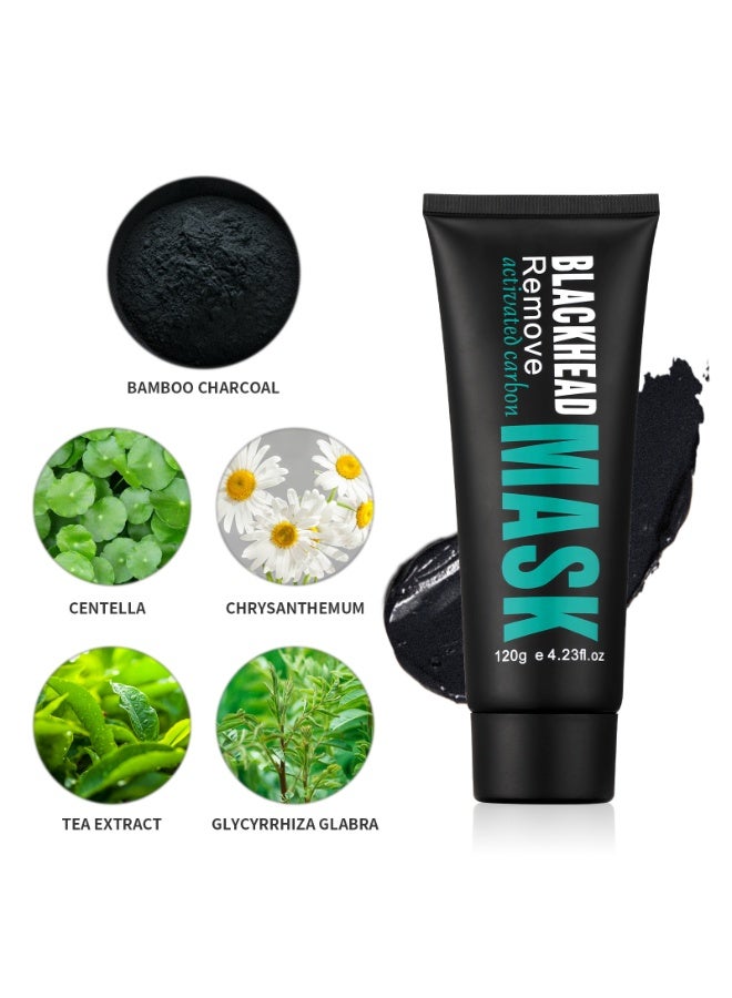 MOOYAM Blackhead Remover Mask Activated Charcoal Black Mask, Purifying Blackhead Mask Peel Off Face Mask for Nose Pores Acne Blackhead Facial Mask with Brush and Pimple Extractor Tools - Image 5