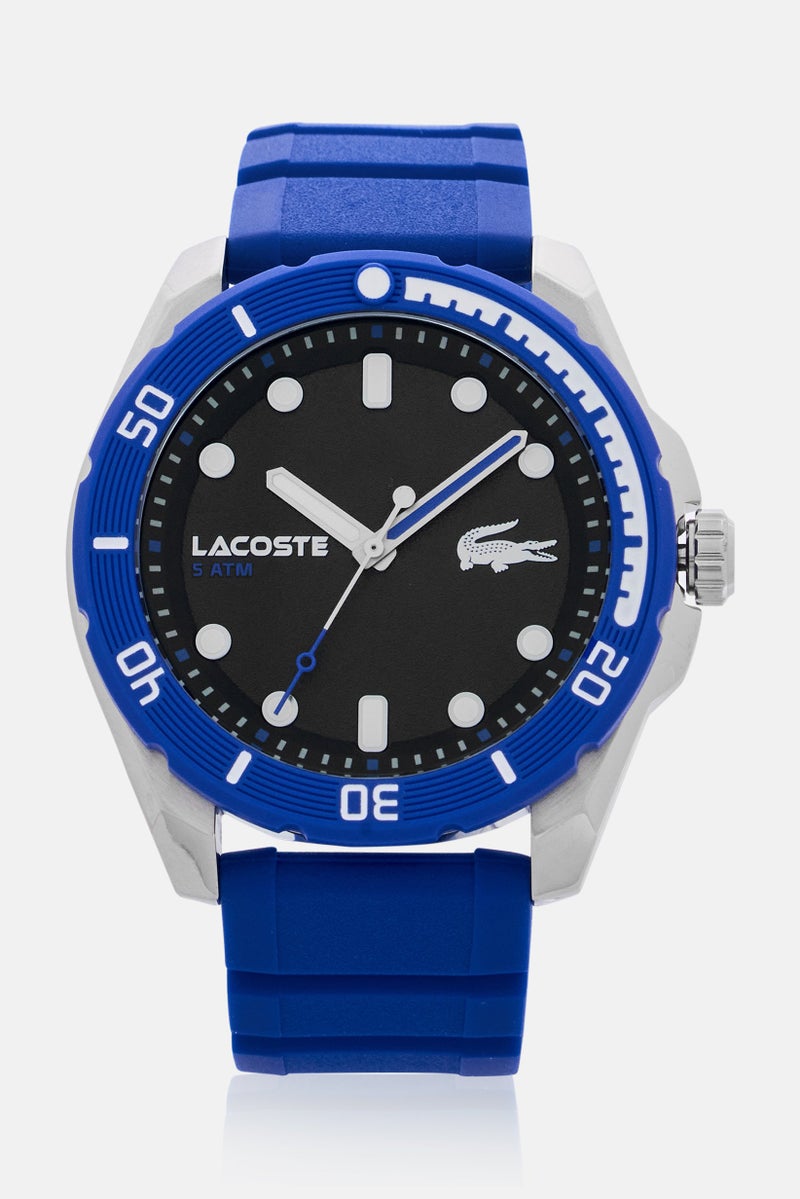 LACOSTE Men 2011285 Silicone Quartz Watch 44 mm, Blue  - Image 1