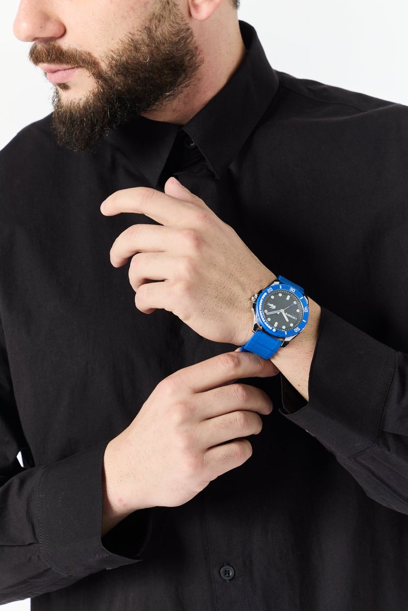 LACOSTE Men 2011285 Silicone Quartz Watch 44 mm, Blue  - Image 2