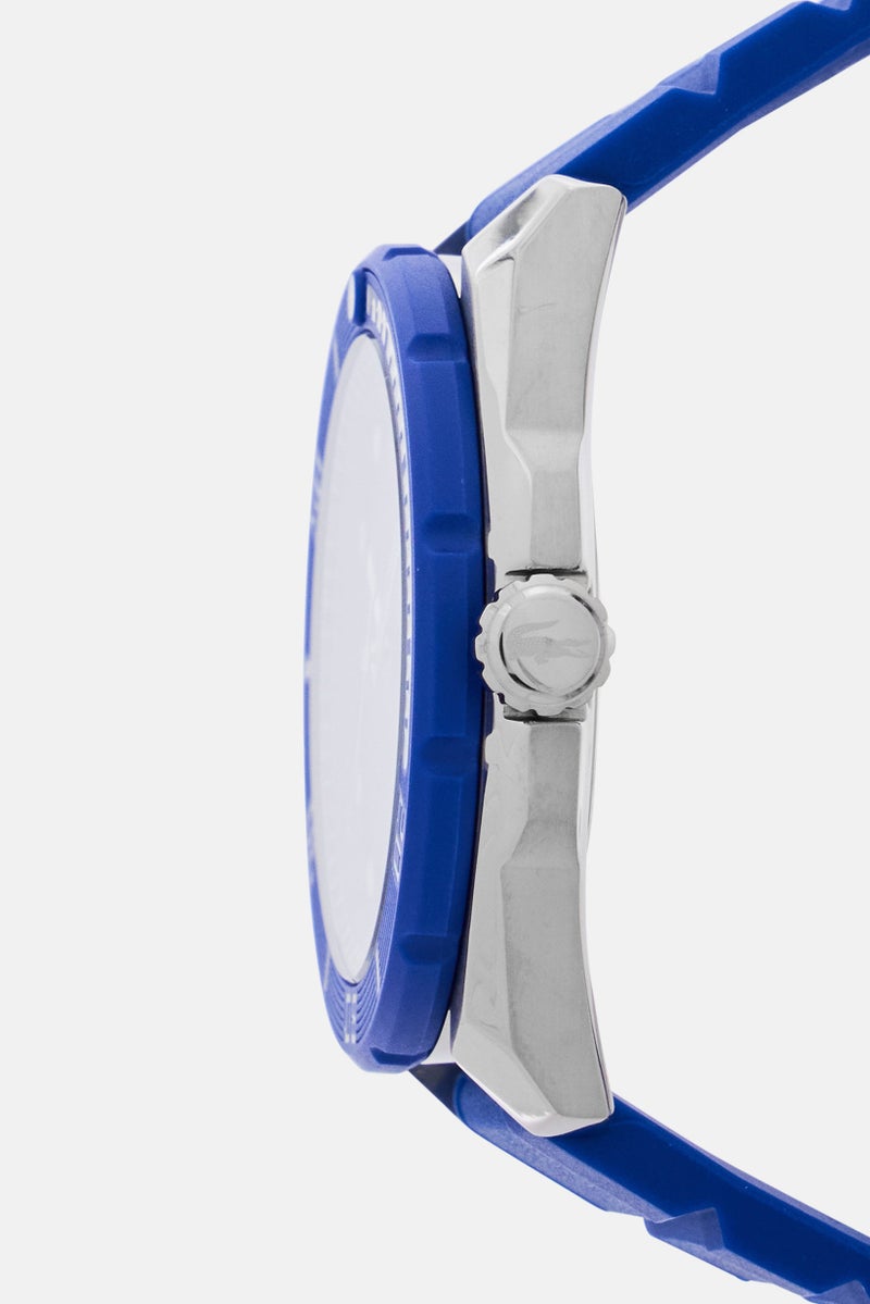 LACOSTE Men 2011285 Silicone Quartz Watch 44 mm, Blue  - Image 4