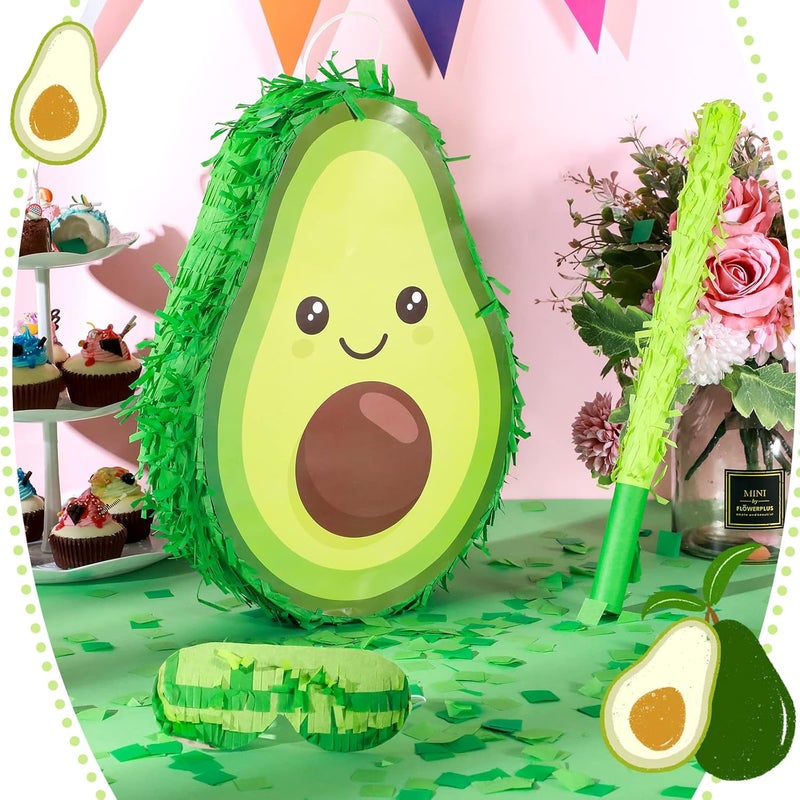 Sratte Sratte Avocado Piata Decorations  16 x 11 x 3 Inch Fruit Avocado Piata with Stick for Gender Reveal Baby Shower Birthday Party Fruit Theme Party Game Activity - Image 3