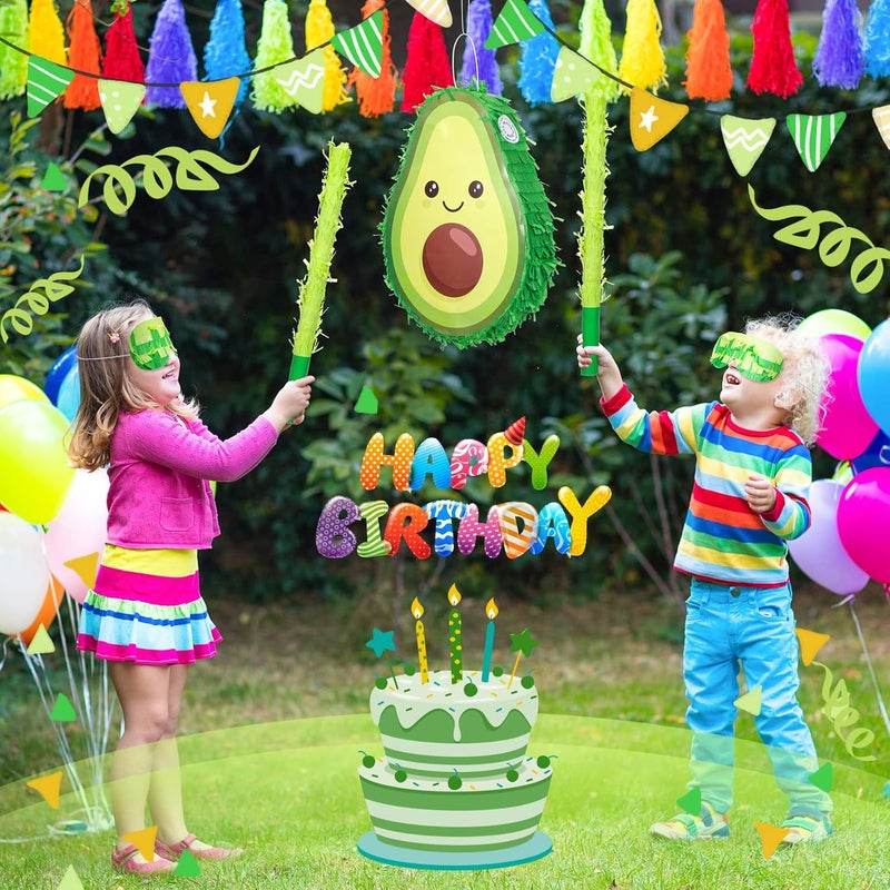 Sratte Sratte Avocado Piata Decorations  16 x 11 x 3 Inch Fruit Avocado Piata with Stick for Gender Reveal Baby Shower Birthday Party Fruit Theme Party Game Activity - Image 5
