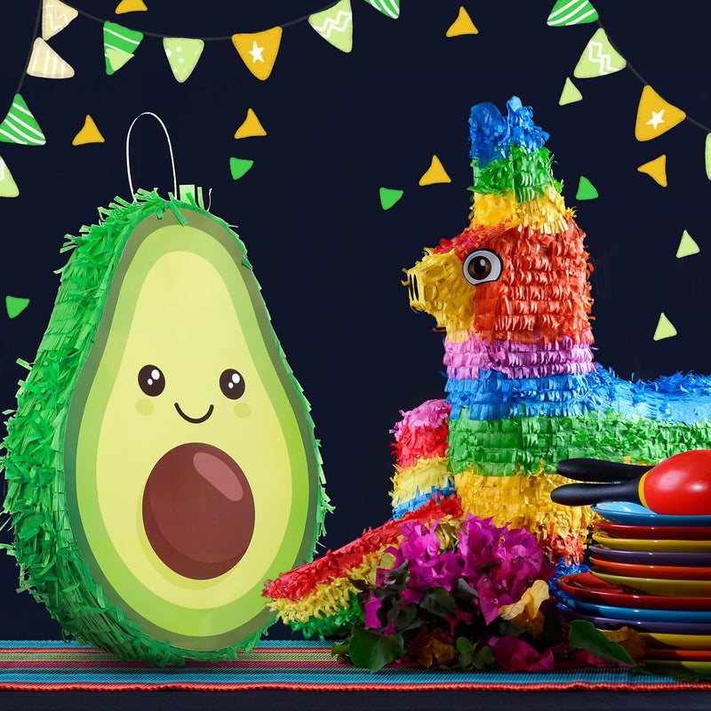 Sratte Sratte Avocado Piata Decorations  16 x 11 x 3 Inch Fruit Avocado Piata with Stick for Gender Reveal Baby Shower Birthday Party Fruit Theme Party Game Activity - Image 4