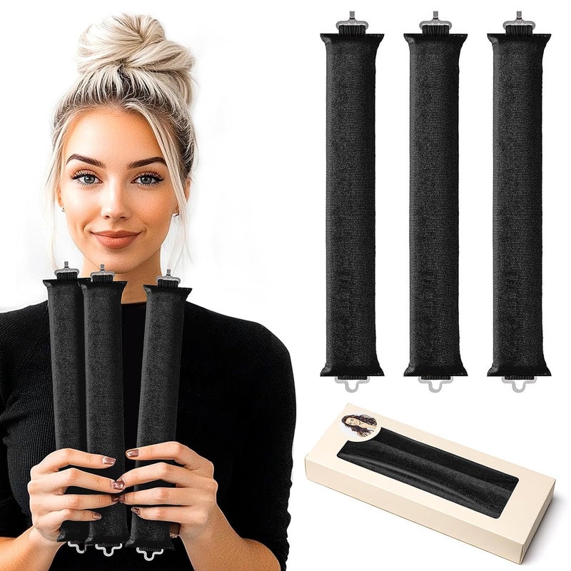 Abhaymart Heatless Hair Curler Flexible Curling Rod with Hook Satin Rollers for All Hair Types No Heat Curls to Sleep for Curl Rods Heatless Curls for Blowout Hair - Image 1