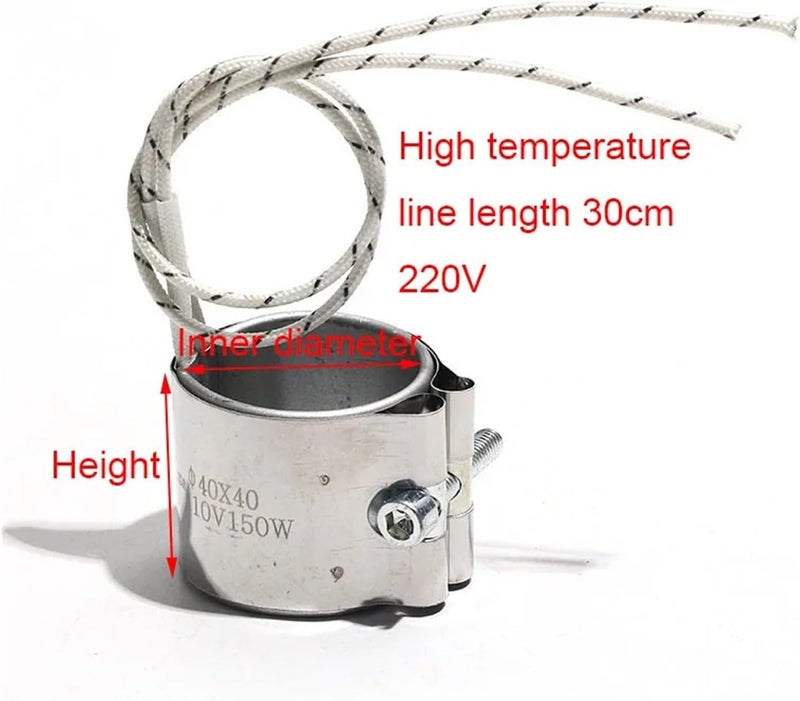 1pcs ID*H 65mm*30-120mm 220V Circular Injection Molding Machine Stainless Steel Mica Ceramic Electric Heating Ring 180W-700W(IDxH 65x100mm 600W,Tail type) - Image 5