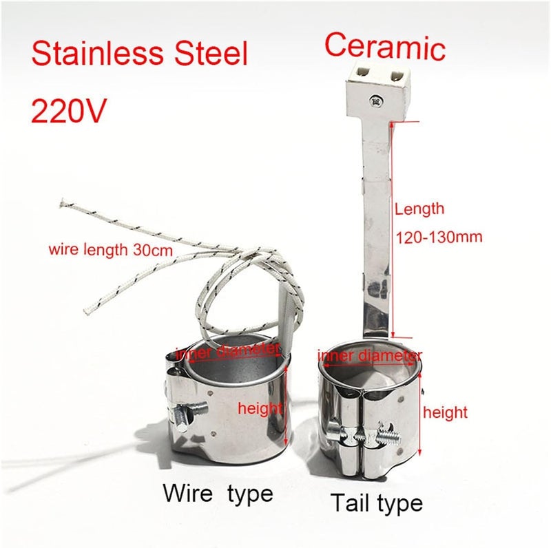 1pcs ID*H 65mm*30-120mm 220V Circular Injection Molding Machine Stainless Steel Mica Ceramic Electric Heating Ring 180W-700W(IDxH 65x100mm 600W,Tail type) - Image 3