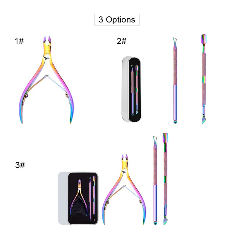 Cuticle Remover Cuticle Trimmer & Pusher Cuticle Nippers Professional Stainless Steel Cuticle Pusher & Cutter Clippers Pedicure Manicure Tools for Fingernails & Toenails - Image 2