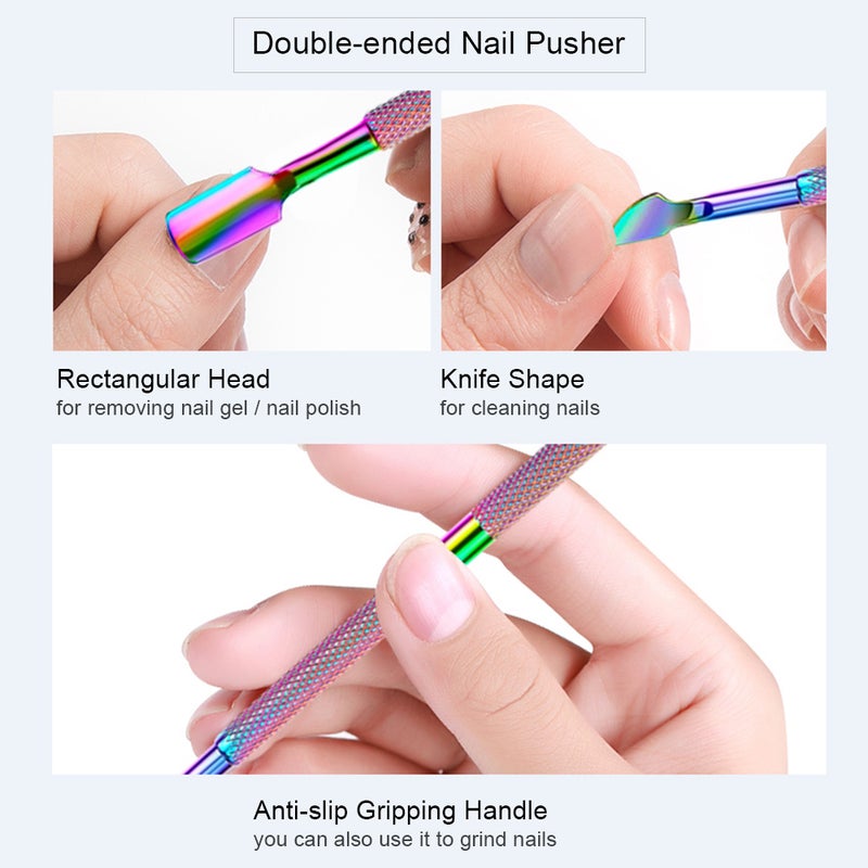 Cuticle Remover Cuticle Trimmer & Pusher Cuticle Nippers Professional Stainless Steel Cuticle Pusher & Cutter Clippers Pedicure Manicure Tools for Fingernails & Toenails - Image 3