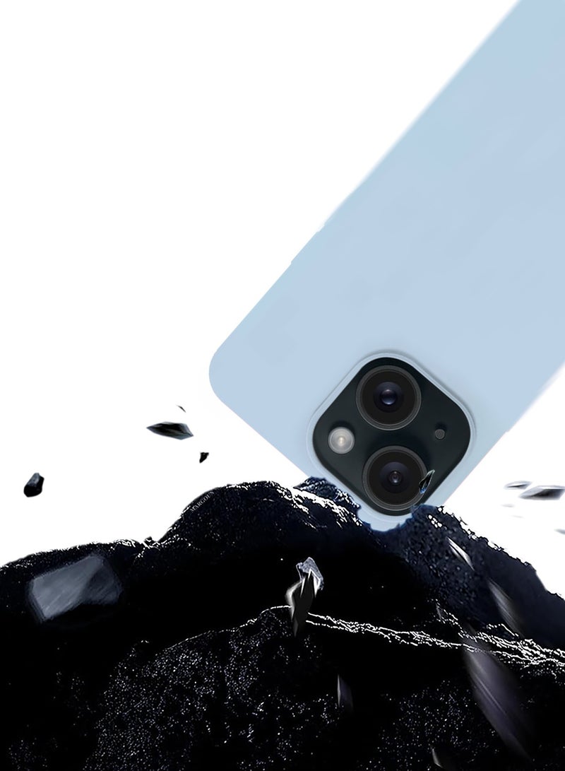 CATANES Silicone Case Cover for Apple iPhone 14 Plus, Slim Protective Cover with Microfiber Lining, Drop Protection - Light Blue - Image 5