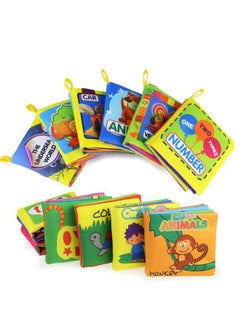 Generic Baby Cloth Book Baby Early Education Toys English Palm Book Animal Digital Shape Cognitive Cloth Book -Color:4965-4 Numbers  - Image 2