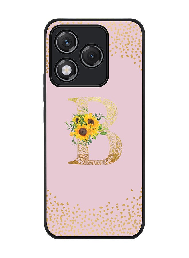 Stylizedd For Honor 400 Lite Case,Slim fit Camera Protection, Shockproof Thin Phone cover  - Custom Floral Monogram - B  (Pink )