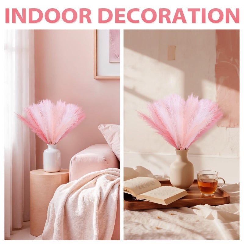JOLYEAK 30pcs Pampas Grass Decor,21" Artificial Pompous Grass Bulk,Small Vase Filler Pompas Grass for Home Wedding Living Room Wall Party Decoration (White,Dark Pink,Light Pink) - Image 5