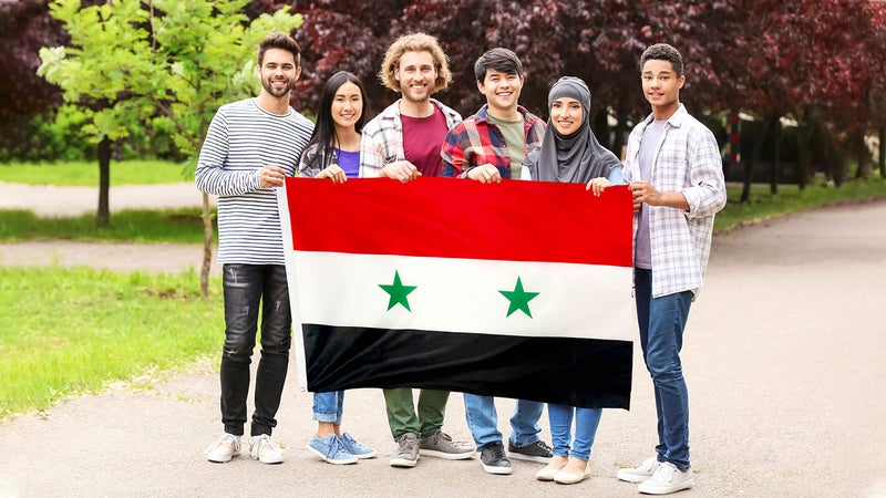 DANF FLAG Syria Flag 3x5ft Two Stars Printed Polyester Flag with Grommets - Image 2