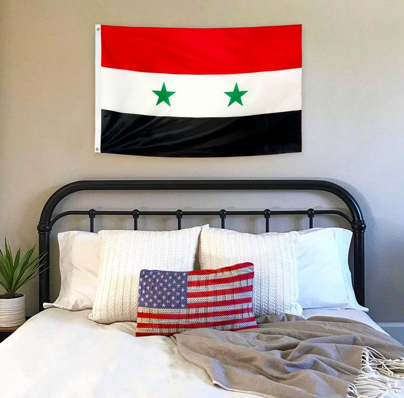 DANF FLAG Syria Flag 3x5ft Two Stars Printed Polyester Flag with Grommets - Image 4