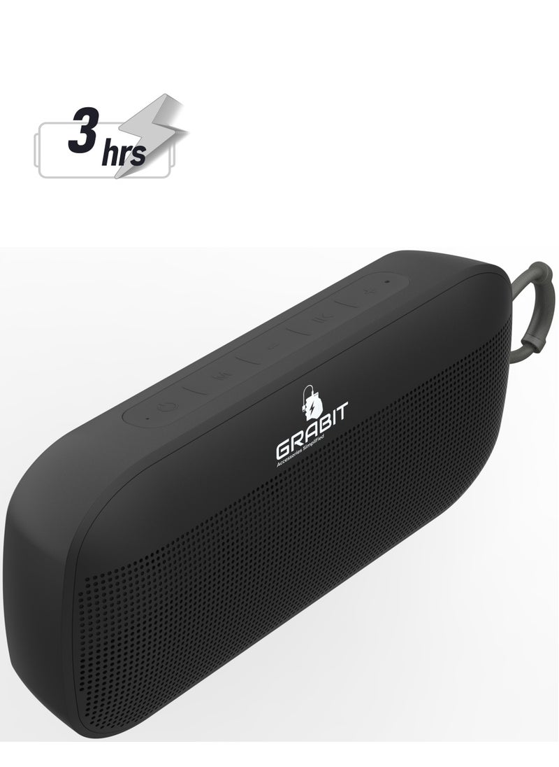 GRABIT - G-ROCK 5W Bluetooth Speaker – Compact & Powerful Experience clear stereo sound with Bluetooth 5.2, dual 52mm speakers, and a 1200mAh battery for 3-4 hours of playtime. Lightweight (0.5kg) and travel-friendly, it’s perfect for home, office, and outdoor use. Compatible with iPhone, Samsung, OnePlus, Xiaomi, Huawei, Google Pixel, iPads, MacBooks, and more. - Image 1