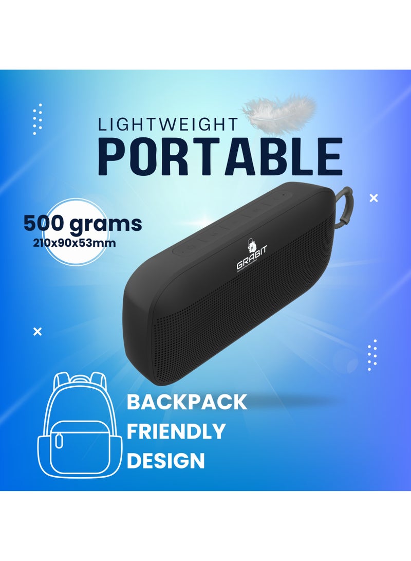 GRABIT G-ROCK 5W Bluetooth Speaker – Compact, Powerful Stereo, 3-4H Playtime  - Image 4