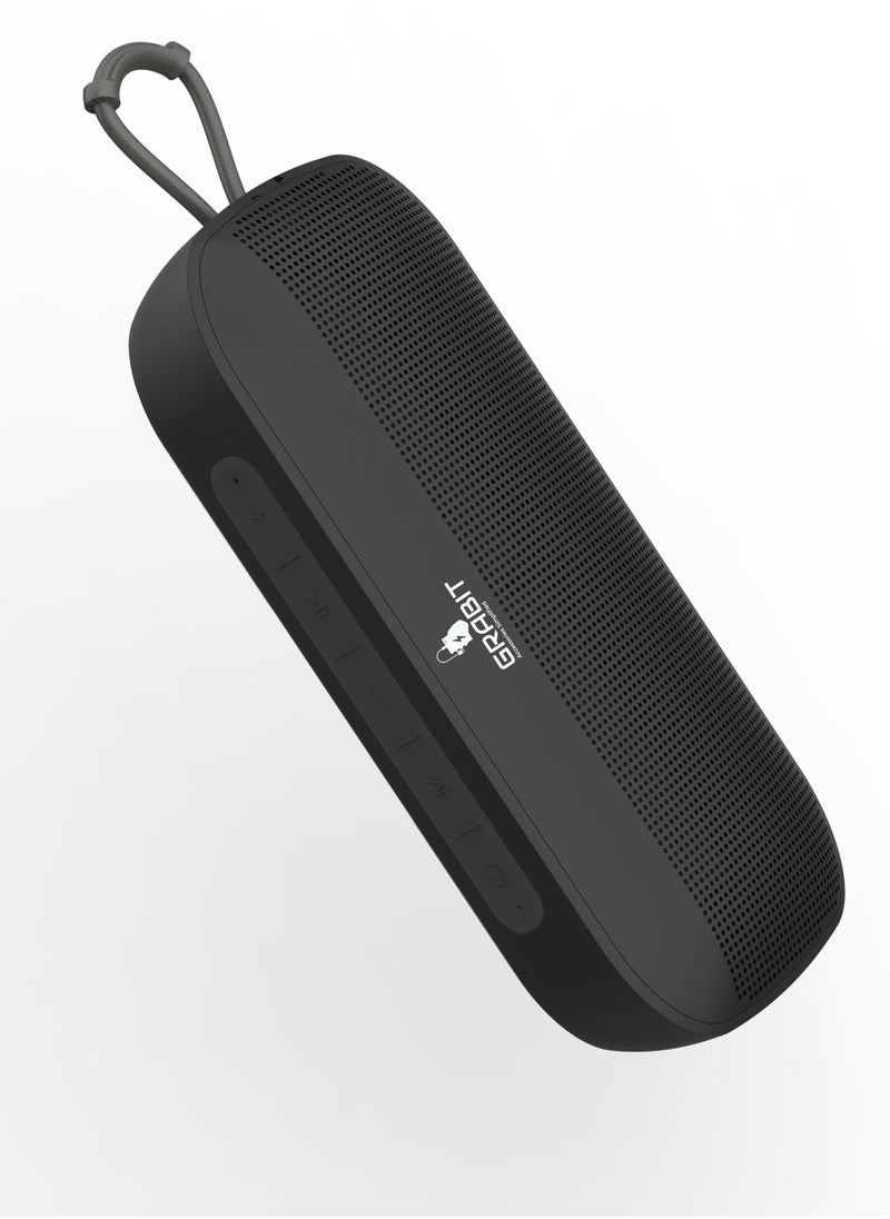 GRABIT - G-ROCK 5W Bluetooth Speaker – Compact & Powerful Experience clear stereo sound with Bluetooth 5.2, dual 52mm speakers, and a 1200mAh battery for 3-4 hours of playtime. Lightweight (0.5kg) and travel-friendly, it’s perfect for home, office, and outdoor use. Compatible with iPhone, Samsung, OnePlus, Xiaomi, Huawei, Google Pixel, iPads, MacBooks, and more. - Image 1