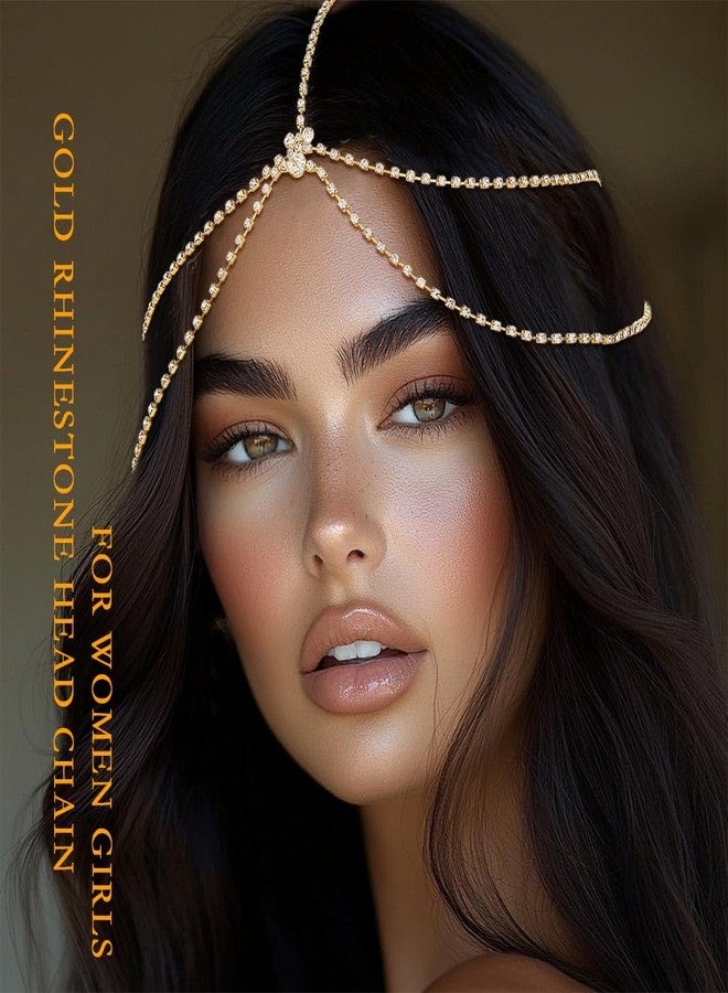 Fdesigner إكسسوار رأس كريستال ذهبي من Fdesigner للمجوهرات، تاج رأس مزين بالأحجار الكريمة للنساء، إكسسوار شعر ساحر - Image 2