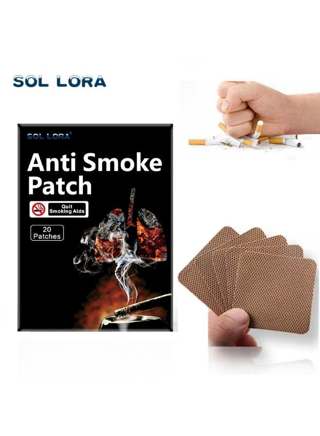 SOL LORA 20 Patches Quit Smoking Patches - Long-Lasting Nicotine Patches for Smoking Cessation, Scientific Stop Smoking Aid Helps Clear Lungs & Control Tobacco Cravings - Image 1