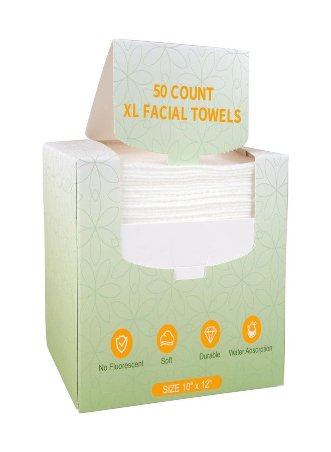RAQEHO 50PCS XL Disposable Face Towel - Clean Face Dry Wipes for Make Up Removal Lint Free Towelettes Soft Facial Washcloths Facial Towels Makeup Cleansing Toallas Para La Cara Salon Towels - Image 1