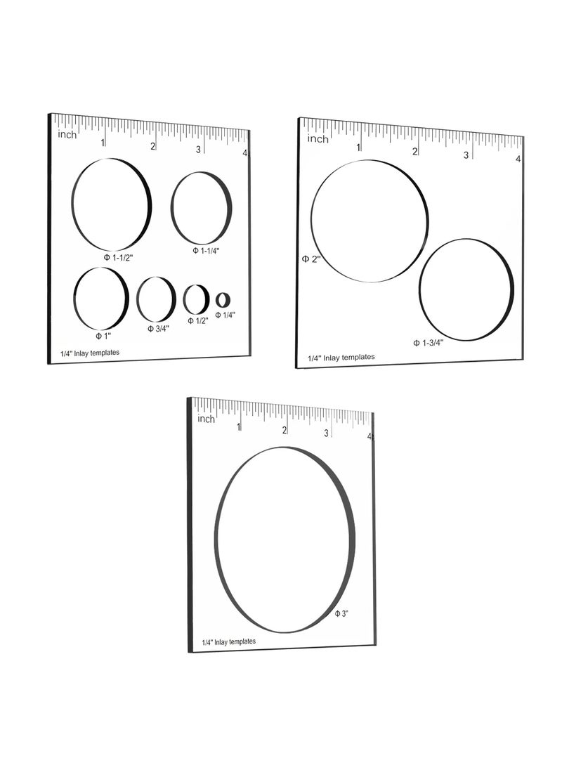 WIMNISV 9 in 3 Circle Templates for WoodworkingDecorative and Router and Decorative 3 Pack Circle 