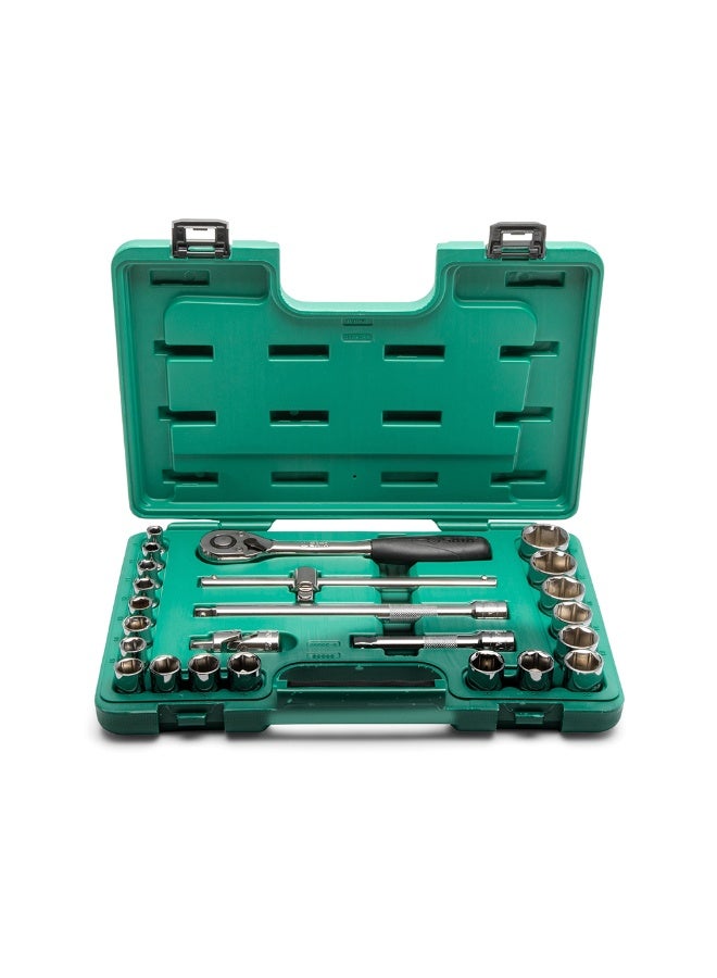 SATA ST09060-6SJ 24-Piece 1/2" Drive 6 Point Metric Socket Set - Image 1