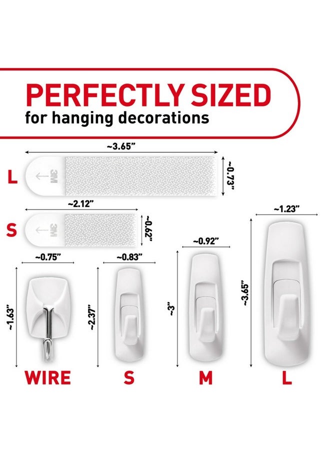 Command - Command Variety Pack, Including 10 Pairs of Picture Hanging Strips, 6 Wire Hooks and 8 Utility Hooks for Hanging Christmas Decorations, Damage Free Hanging Up to 19 Items with Command Strips, 1 Kit - Image 1