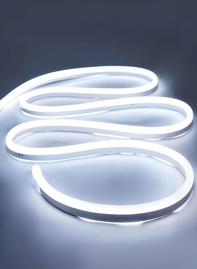 BUDWILL Silicone 5-Meter White Neon Light Strip with 600 LEDs and 12V Adapter Ideal for Wall Decorations, Parties, Celebrations, Bars, and Custom Neon Displays (Pack of 1) - Image 2