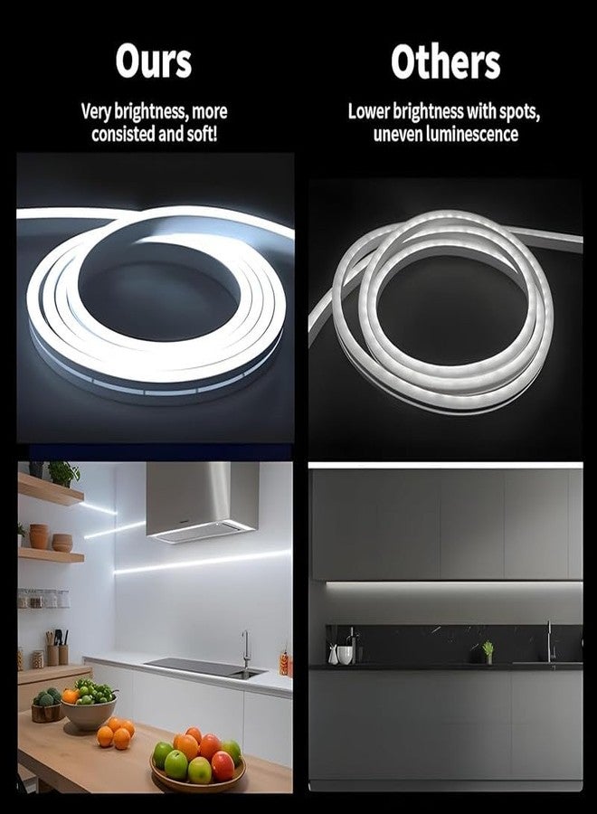 BUDWILL Silicone 5-Meter White Neon Light Strip with 600 LEDs and 12V Adapter Ideal for Wall Decorations, Parties, Celebrations, Bars, and Custom Neon Displays (Pack of 1) - Image 5