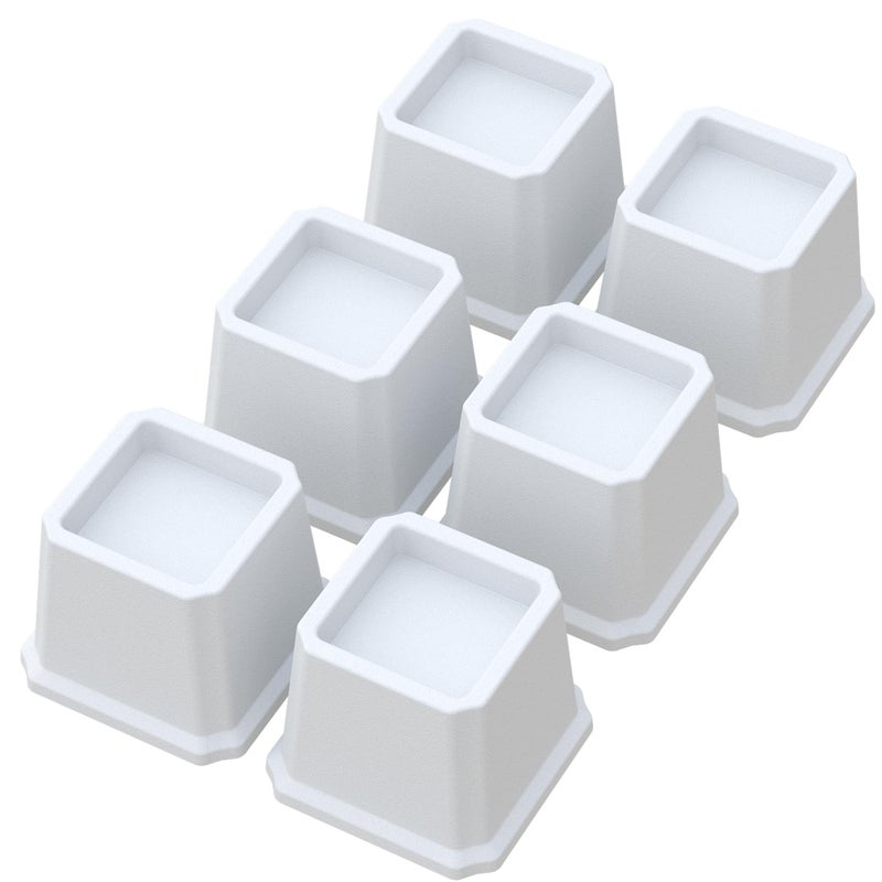 Whynonap Bed Risers 3 Inch Heavy Duty Bed Elevators, Set of 6 Lifts Up 3,000 lbs Furniture Riser for Sofa and Table, White - Image 2