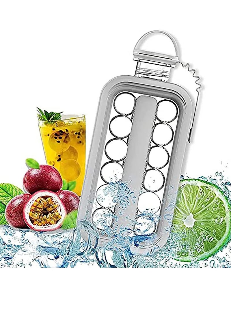 Raxoom Ice Cube Molds 2 in 1 Portable Ice Ball Maker Easy to Make 17 Grids Reusable& Easy operation Suitable for Home Party Beer Whiskey Juice Champagne - Image 1
