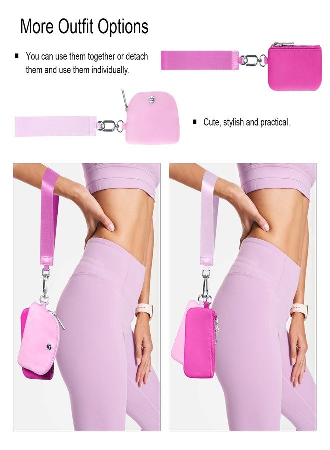 Babysun Mini Zip Around Dual Pouch Wristlet With 2 Straps Wristlet Keychain Wallet for Women Coin Purse Small Cute for Teen Girl - Image 3