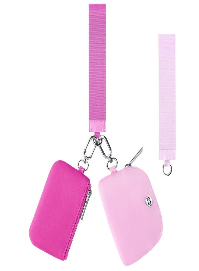 Babysun Mini Zip Around Dual Pouch Wristlet With 2 Straps Wristlet Keychain Wallet for Women Coin Purse Small Cute for Teen Girl - Image 1