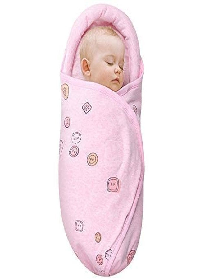 Knirose Organic Cotton Baby Swaddle Blankets, Unisex Baby Blanket Wrap for Newborn Baby Boys Girls, Skin Friendly Wearable Swaddling Sleep Sack Calms Startle Reflex (Button, Peachpink, 0-3 Months) - Image 2