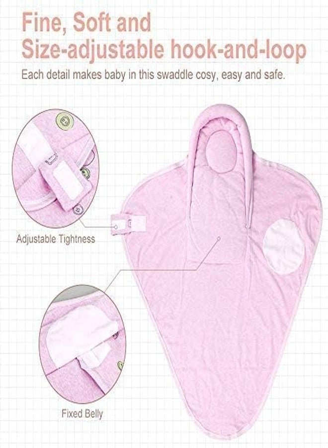 Knirose Organic Cotton Baby Swaddle Blankets, Unisex Baby Blanket Wrap for Newborn Baby Boys Girls, Skin Friendly Wearable Swaddling Sleep Sack Calms Startle Reflex (Button, Peachpink, 0-3 Months) - Image 5