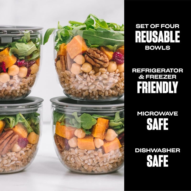 S'well Tritan Prep Bowl Set of 4, 10oz, Makes Meal Prep Easy And Convenient, Leakproof Lids, Microwavable and Dishwasher Safe, BPA Free - Image 2