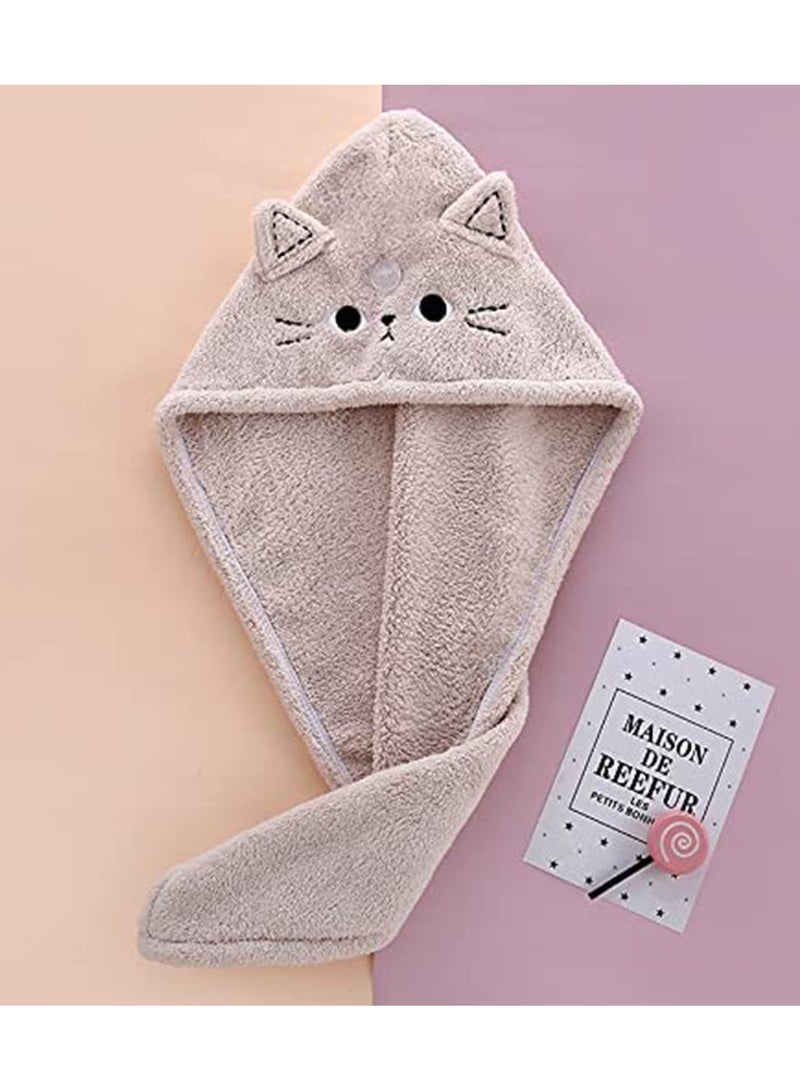 Microfiber Hair Drying Towels 3 Packs Ultra Absorbent Hair Wrap for Women and Girls Quick Dry Turban for Long Thick Curly Hair Ideal for Cat Lovers - Image 4