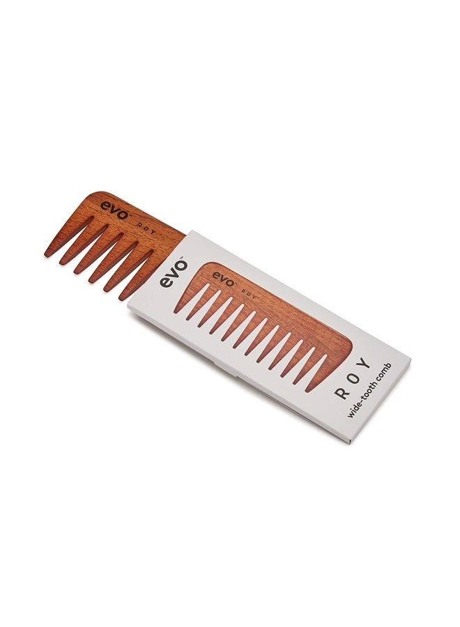 evo Roy Wide Tooth Comb for Professional Styling Salon Hair - Professional Quality, Detangling, Smoothing & Styling Wooden Brush - Image 5