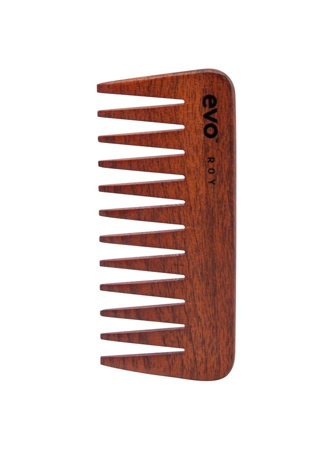 evo Roy Wide Tooth Comb for Professional Styling Salon Hair - Professional Quality, Detangling, Smoothing & Styling Wooden Brush - Image 1