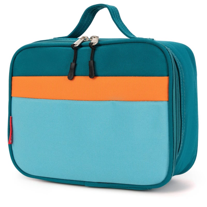 HawLander Insulated Kids Lunch Box Bag for Boys and Girls Standard Size for School Blue Green