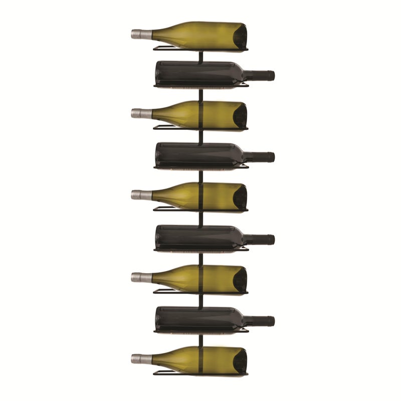 True Align WallMounted Wine Rack Black Wrought Iron Minimalist Modern Wine Display Alcohol Storage Solution Holds Nine Standard Wine Bottles 3775 x 975