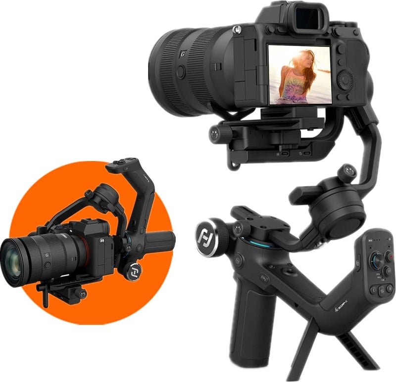 FeiyuTech SCORP-C Gimbal Stabilizer for DSLR and Mirrorless Cameras, 3-Axis Stabilizer with 5.5lbs Payload - Image 1