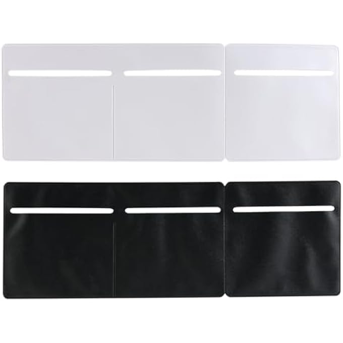 rayihni 2Pcs 3 in 1 tax disc holder car windscreen parking permit holder windscreen adhesive Self Cling & Easy Removal Road Tax And Insurance Certificates NCT PVC Holder (Blackand white) - Image 1